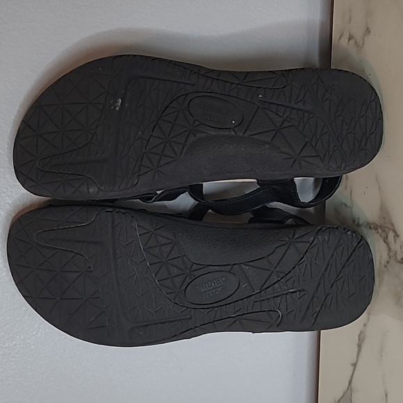 Earth Origins Savoy Sheva Black Leather Closed Toe Strappy Sandals 8W Boho Comfy - Picture 8 of 11